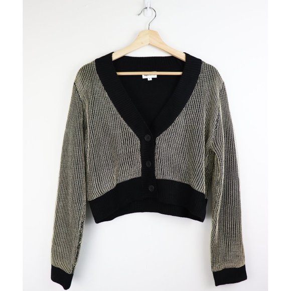 NEW superdown Loraine Metallic Sweater Gold/Black - Picture 4 of 9